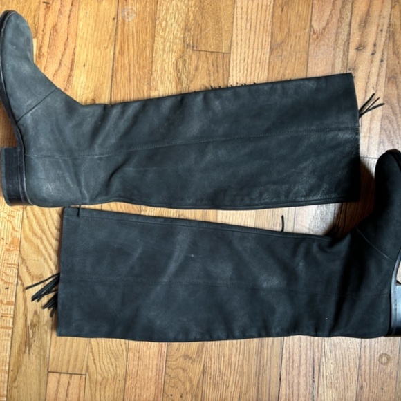 NWOT Sam Edelman Josephine Tall Fringe Black Riding Boot - Picture 3 of 5